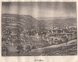 ST. GALLEN, AQUATINTA UM 1840