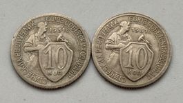 Lot. 2 Münzen Sowjetunion UdSSR 1931