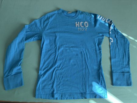Longsleeve Hollister blau Logo Grösse M