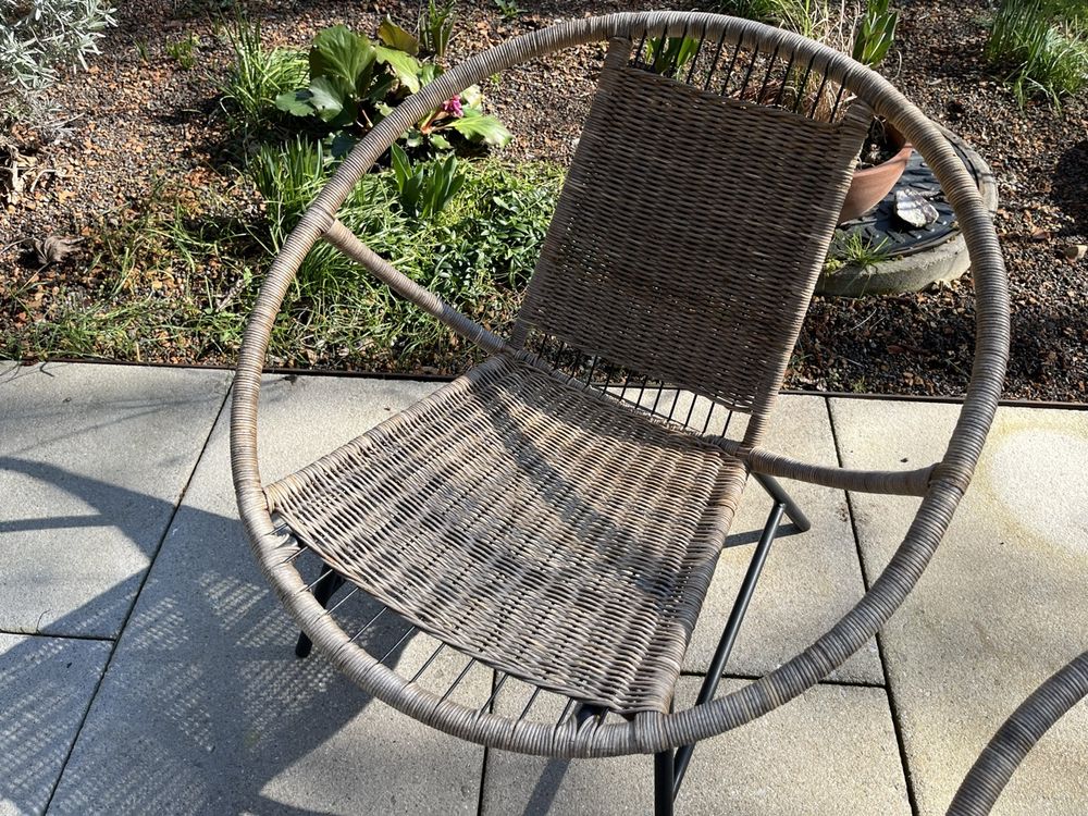 2 Ikea Klassiker Gartenstühle Korbgeflecht / Stahl Kaufen auf Ricardo