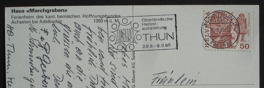 Ansichtskarten: ADELBODEN Achseten - Haus Marchgraben – Gebraucht aus Jona von philajona 1