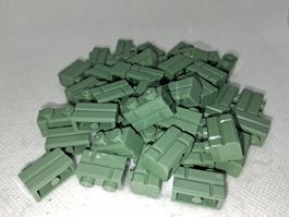 Lego 50 Stk. Mauersteine 1x2 sandgrün (Profile brick) (new)