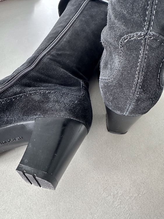 Elegante schwarze Wildleder Stiefel Gr. 37,5 4