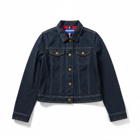 Veste jean Burberry Blue Label 38 tartan rouge - M #P112