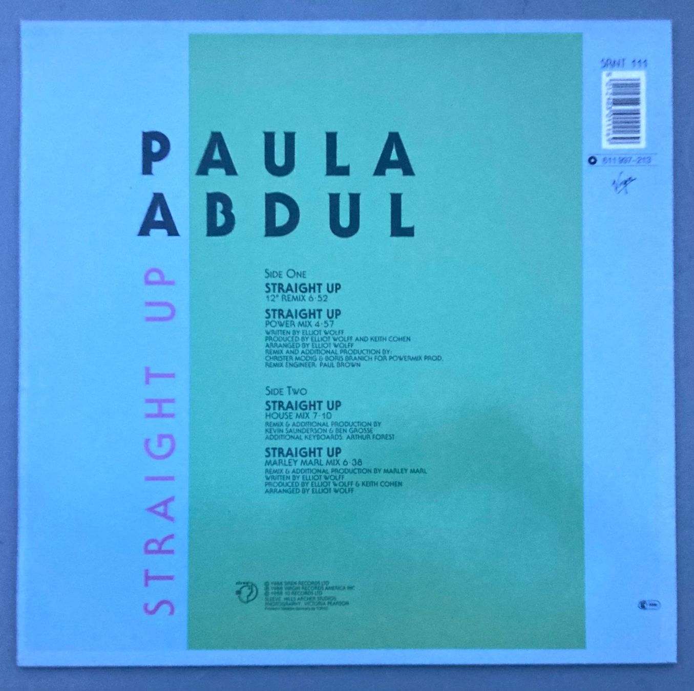 Schallplatten: PAULA ABDUL - STRAIGHT UP – Gebraucht aus Poliez-Pittet von Newtown-Records 1