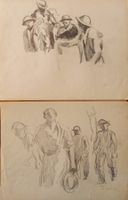 Ernest PIZZOTTI (1905-1984) 2 esquisses de mineurs