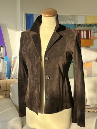 Designer-Jacke Jil Sander, Wildleder/ Leder, Gr. 36