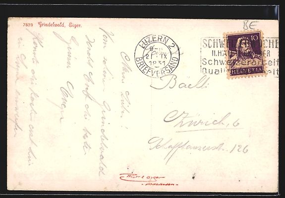 Cartoline postali: Grindelwald, Strassenpartie mit Kirche u – Usato da Berlin venduto da bartko-reher 1