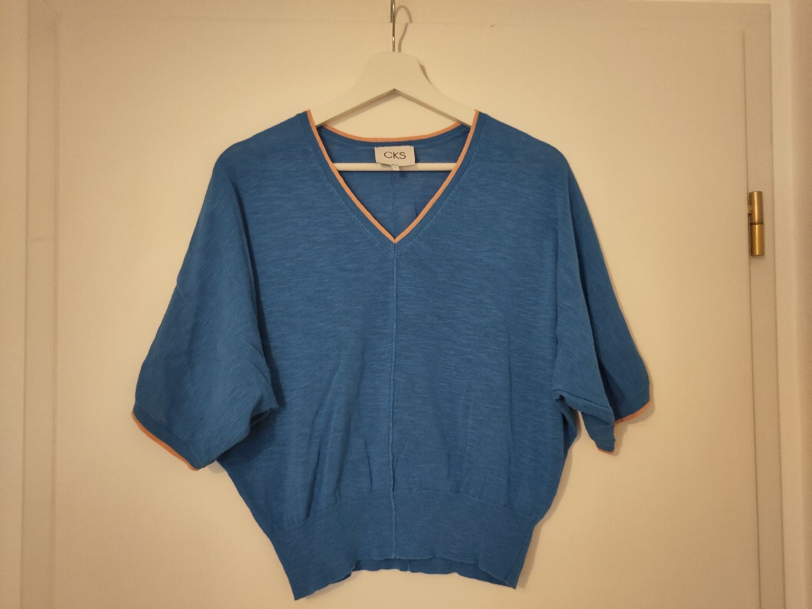 T-shirt: CKS Sommer-Pulli, Kurzarm, Blau, Gr. L – Usato da Bettlach venduto da Dkennis