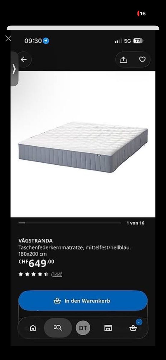 Ikea Materassi: Ikea Matratze neuwertig – Nuovo (secondo la descrizione) da Lausen venduto da dil_7gct