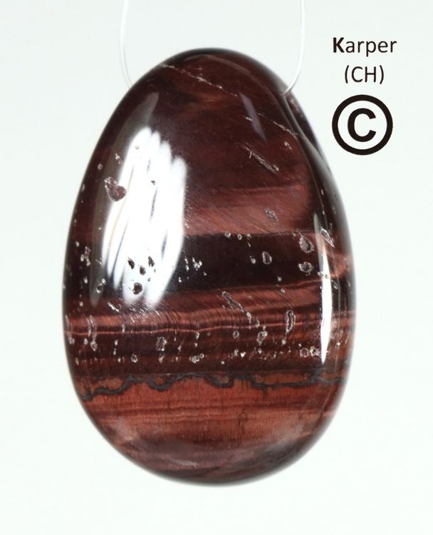 Collier En Pierres Oeil De Tigre Rouge - 20 Perles De 8mm, Chaîne En Acier, Neuf Avec étiquettes