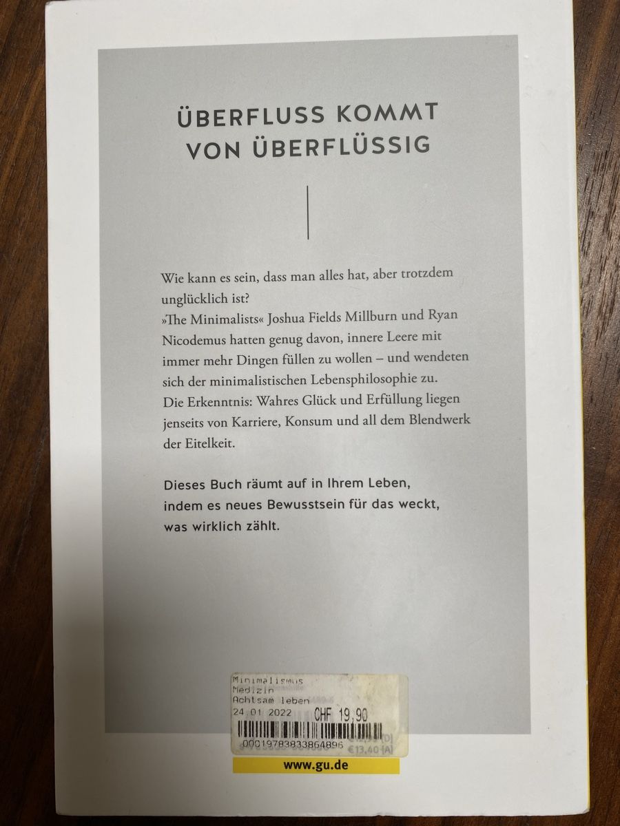 Bücher: Minimalismus – Neu (gemäss Beschreibung) aus Wetzikon ZH von purple_44 1