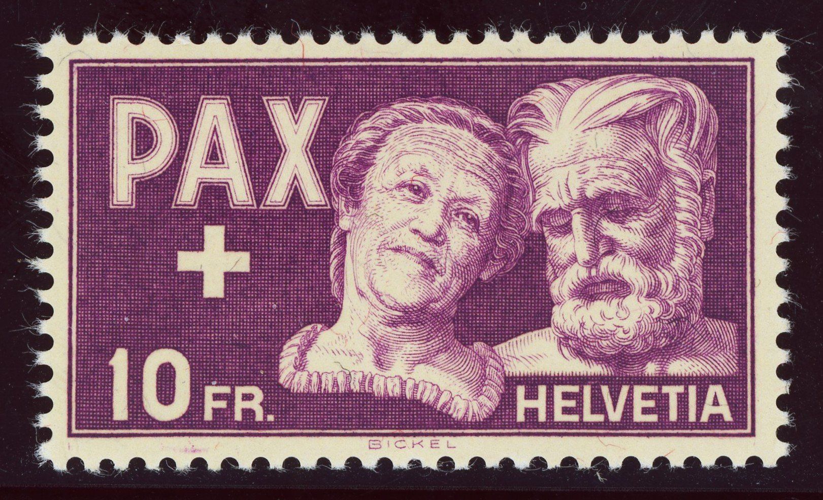 Tutti i francobolli: 1945: 10 Fr. PAX, postfrisch – Nuovo (secondo la descrizione) da Basel venduto da Strubelibs