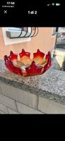 Elegante centrotavola in vetro di Murano, rosso ambrato