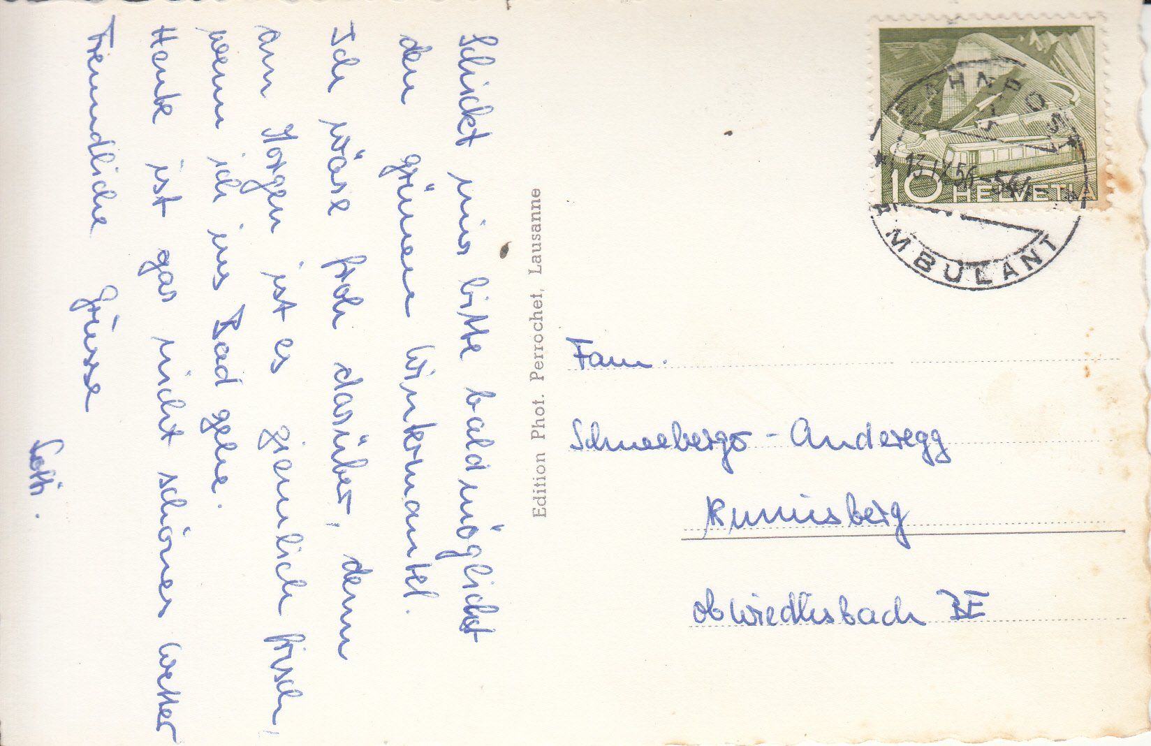 Cartoline postali: Loèche-les-Bains 1956 – Usato da Bürglen TG venduto da StampGraf 1