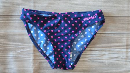 Etirel Mädchen Bikinihose - 92 - Dunkelblau mit Herzchen