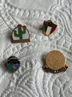 4er Set Mexiko Pins, Anstecknadeln, Souvenir, Goldfarben
