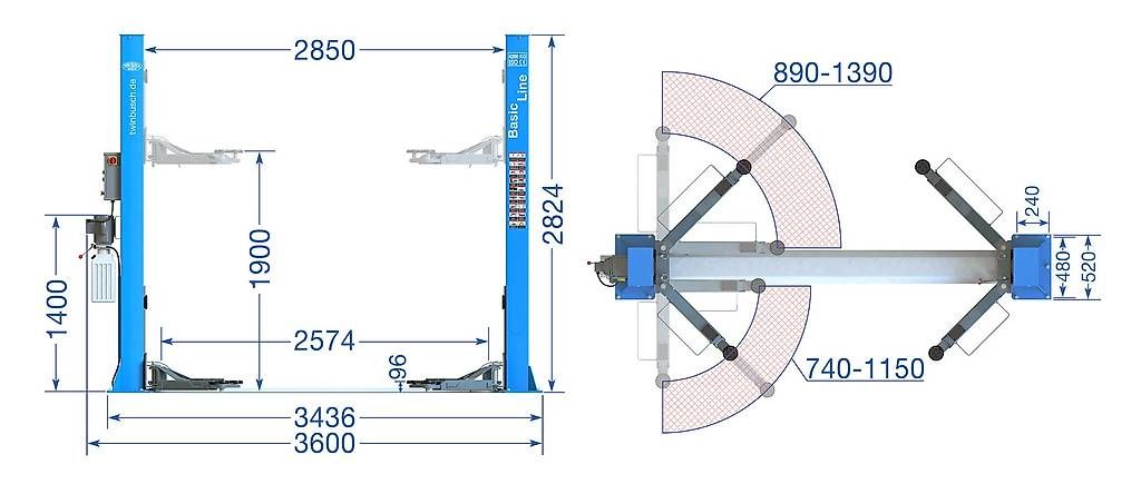 Piattaforme elevatrici & Crick: !!!Gratisversand!!! 2 Säulen Hebebühne 4.2t BASIC halbauto. – Nuovo e nell'imballaggio originale da Rüthi (Rheintal) venduto da Toptool 2