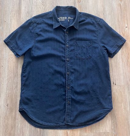 GAP Hemd Gr. L, kurzarm, dunkelblau, 100% Baumwolle