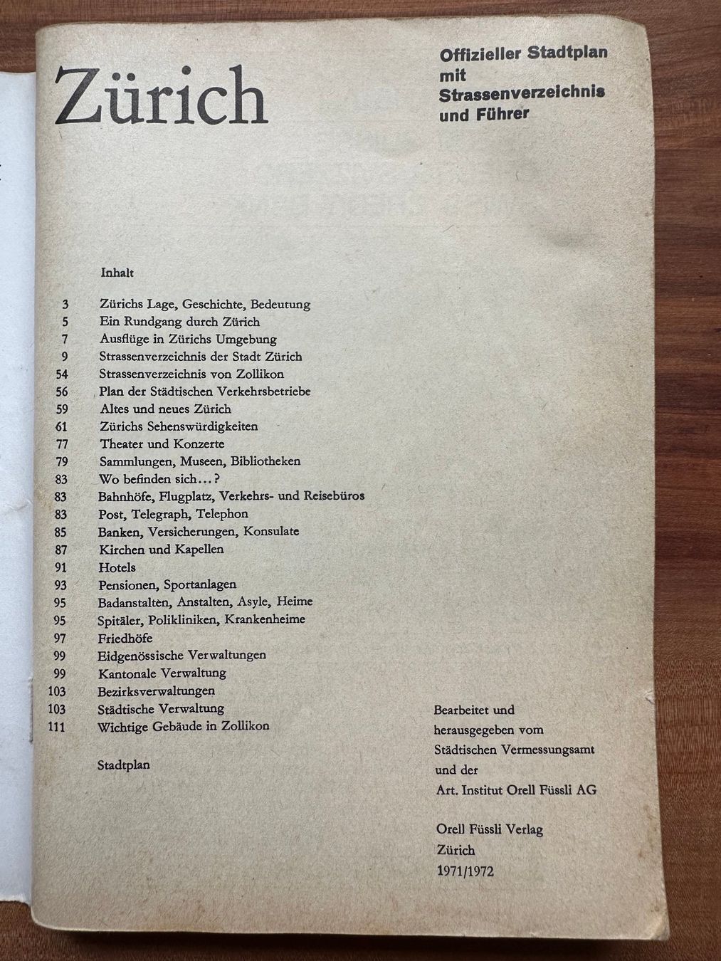 Cartine & Atlanti: alter Zürcher Stadtplan 1971 – Usato da Buchs ZH venduto da krenzi 1