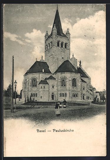 Cartoline postali: AK Basel, Pauluskirche, Totalansicht – Usato da Berlin venduto da bartko-reher