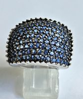 Safir Ring blau voll besetzt Grösse 55 neu