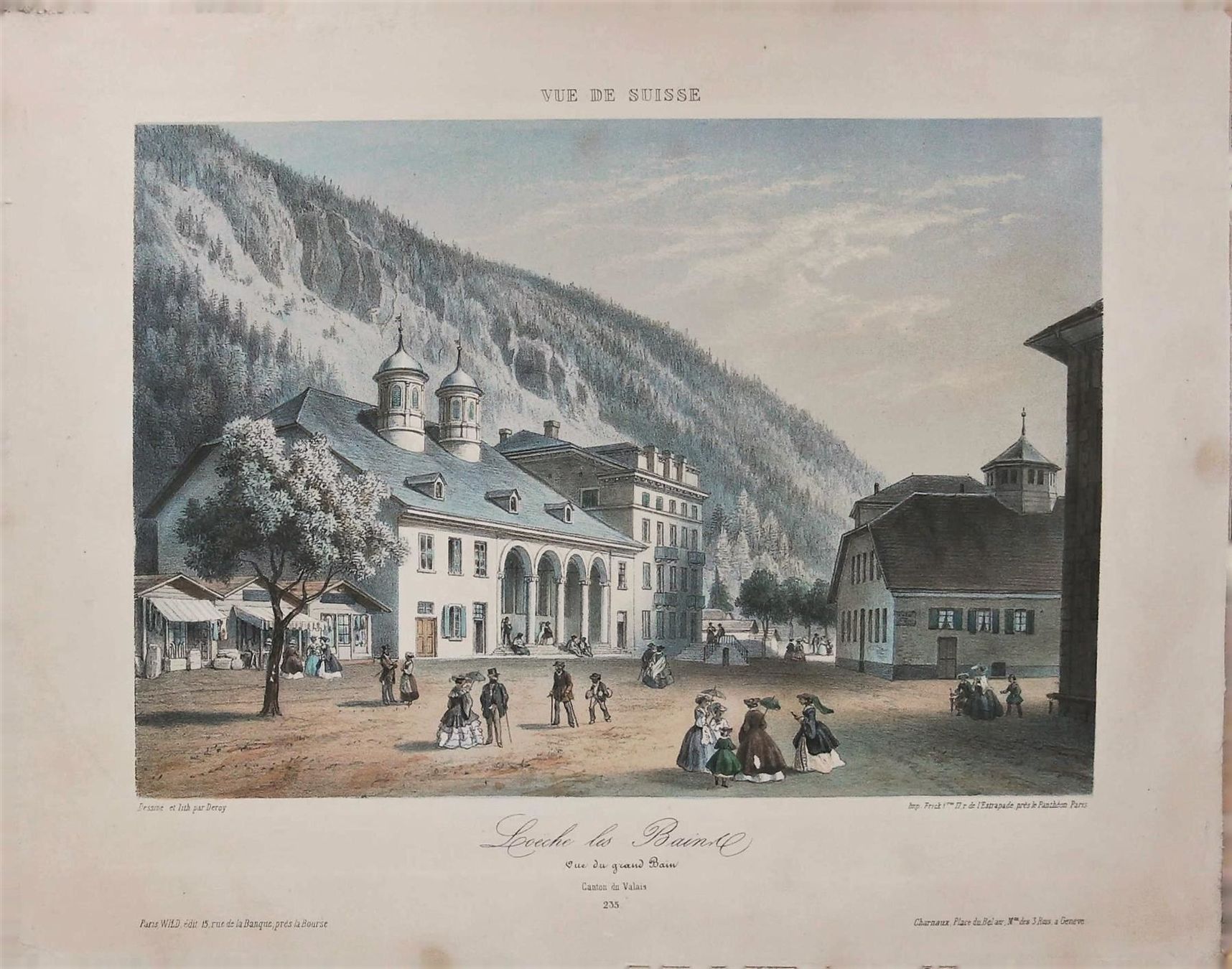 Stiche: Leukerbad Tonlithographie von Deroy – Gebraucht aus Rafz von Helvet32
