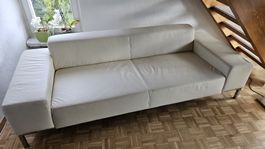 Echtledersofa in weiss