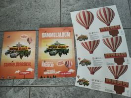 Migros Sammelalbum Suisse Mania mit 3 Bastelbogen