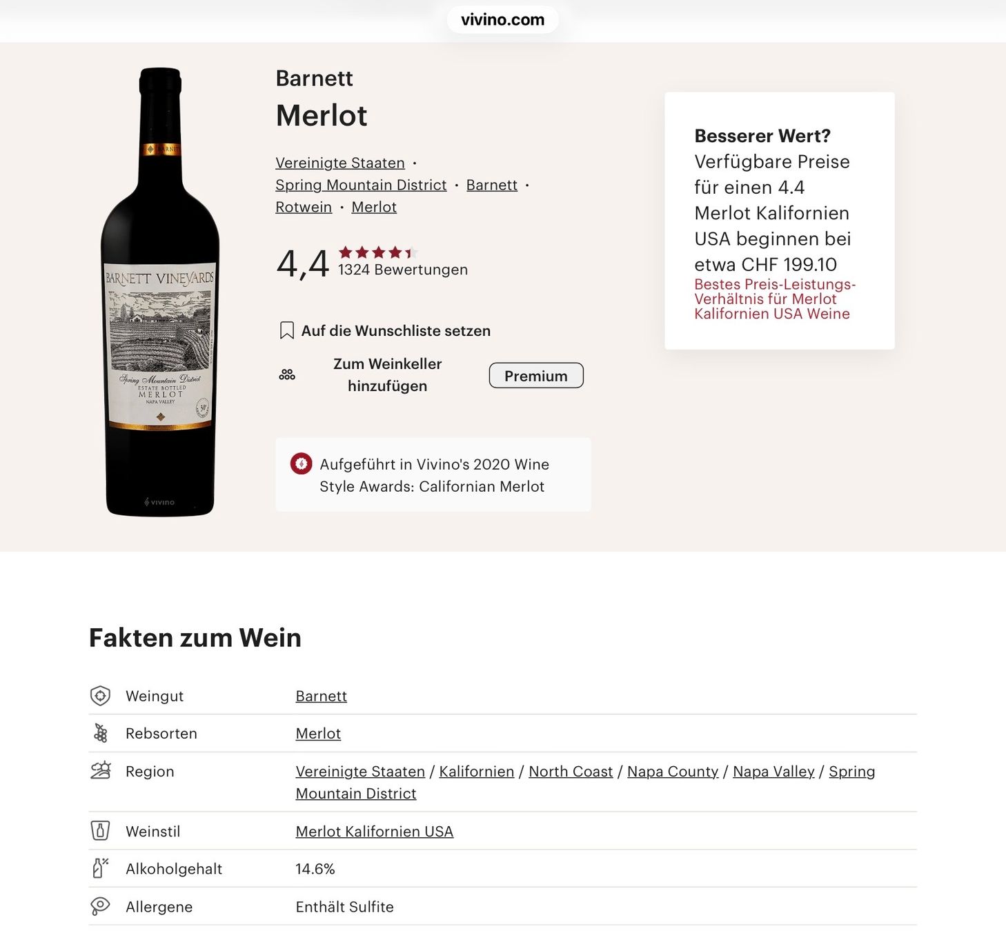 Wein: Barnett Merlot 2019 93 Parker-Punkte! – Neu (gemäss Beschreibung) aus Oberdorf BL von Rn3959 3