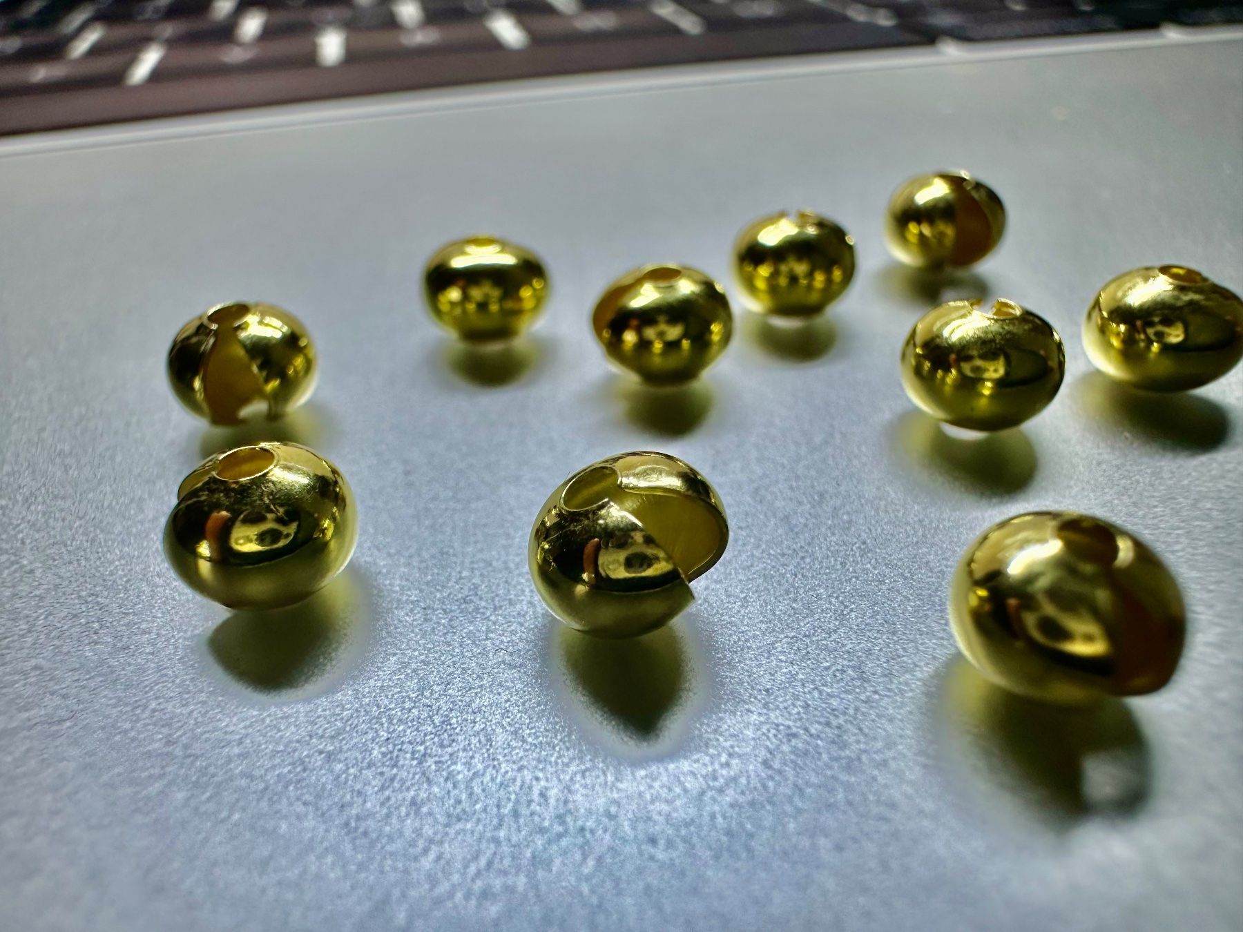 Perle (finte): Kaschierperlen Crimpschutz-Kugeln aus echtem Silber 5mm – Nuovo (secondo la descrizione) da Langenthal venduto da Seelenfreunde 3
