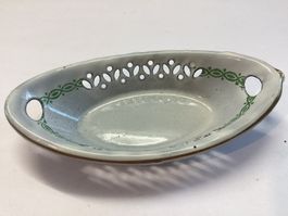 Alte kleine Spielzeug Email Schale, Früchte etc.Jugendstil