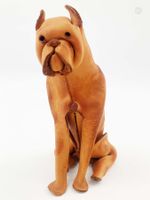 DERU Germany Boxer Origami Lederhund Hund Tier Vintage 60s