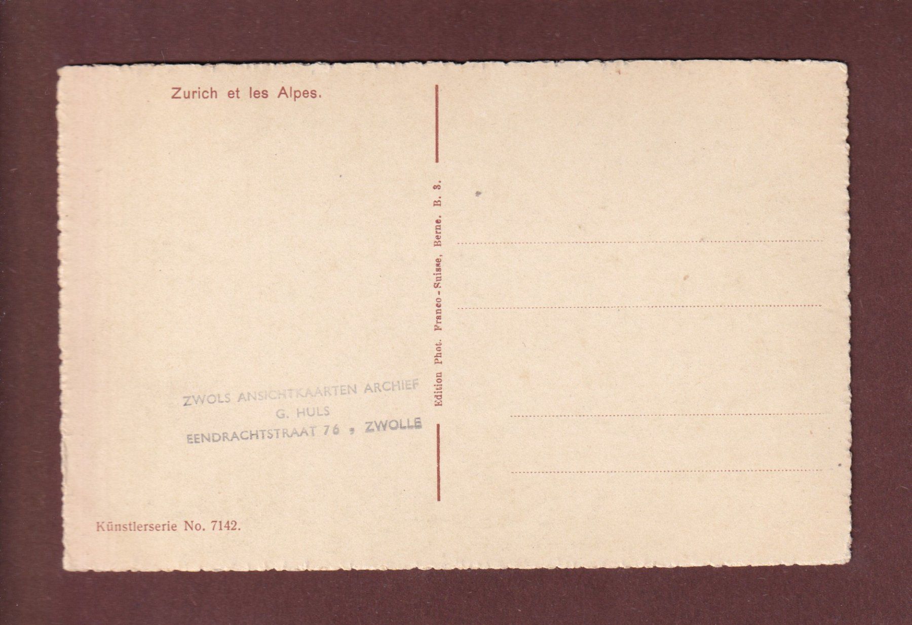 Cartoline postali: ZÜRICH - Teilansicht - Alpen – Usato da Pully venduto da nicecards-shop 1