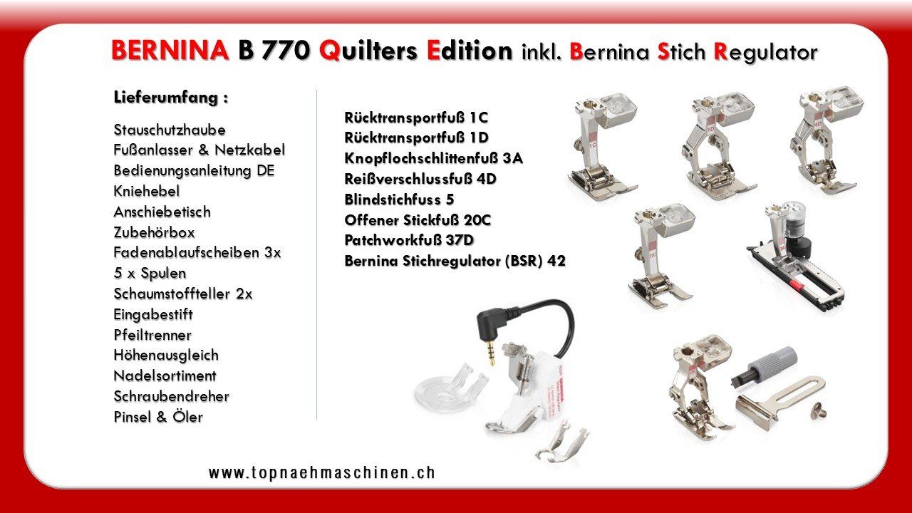 Bernina Macchine da cucire: BERNINA 770QE Plus – Nuovo e nell'imballaggio originale da Bülach venduto da topnaehmaschinen 2