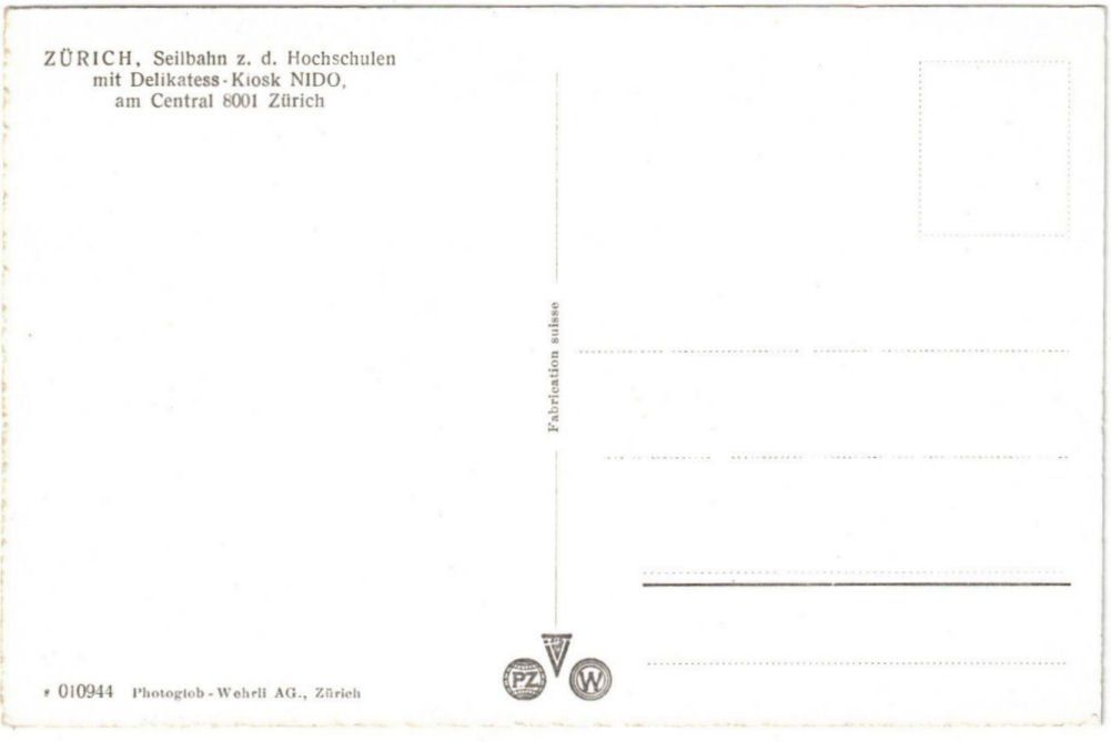 Cartes postales: Zürich - Standseilbahn Polytechnikum – D'occasion à Binningen par Mountainrider 1