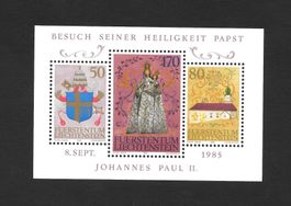 Liechtenstein Block 820 Papst Johannes ** 2.9.1985