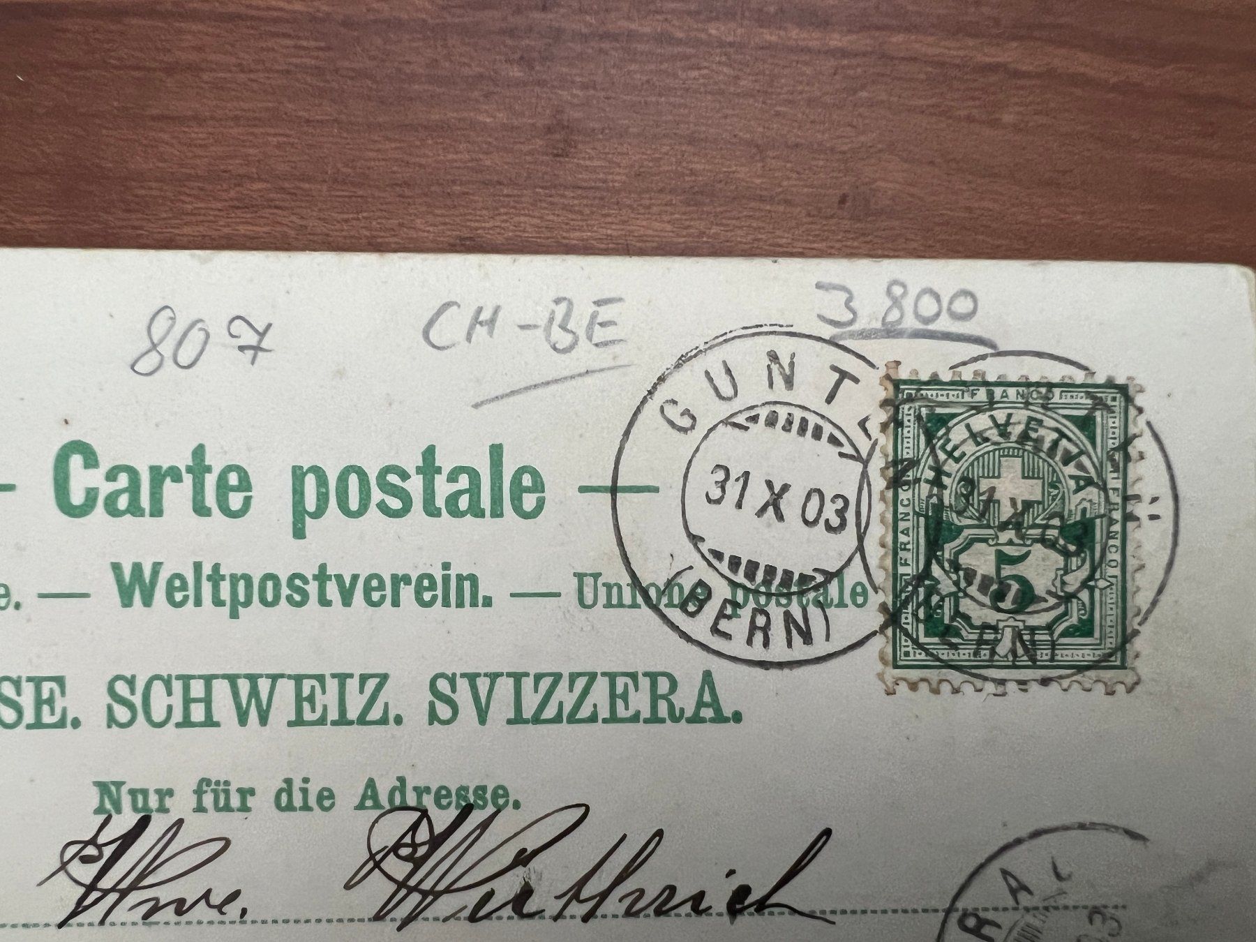 Cartoline postali: AK  1903 Interlaken  (G2526) – Usato da Hinwil venduto da Sidi4 1