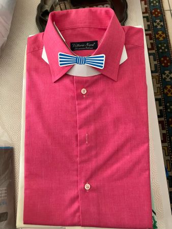 Camicia rossa Vittorio Nava tg.15/38 fresca di lavanderia