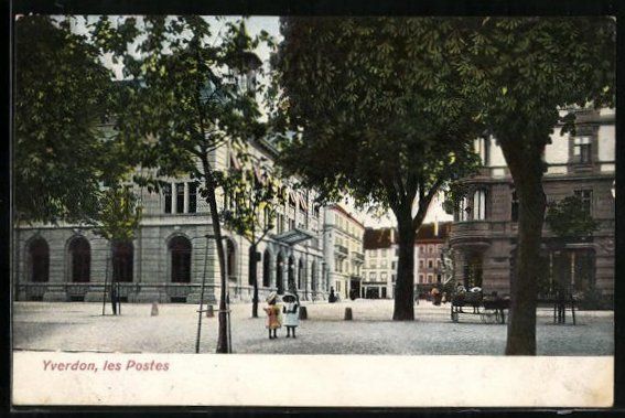 Cartoline postali: AK Yverdon, Les Postes, 1907 – Usato da Berlin venduto da bartko-reher