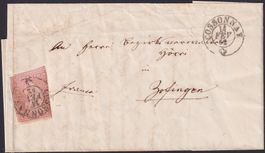 Strubelbrief 1862 von COSSONNAY (VD), nach Zofingen, 200.-