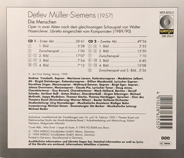 CD: Detlev Müller-Siemens - Die Menschen – Usato da Grüningen venduto da azulblanco 1