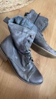 Graue Lederstiefel, Schnürstiefel, Herbst/Winter, Gr. 41