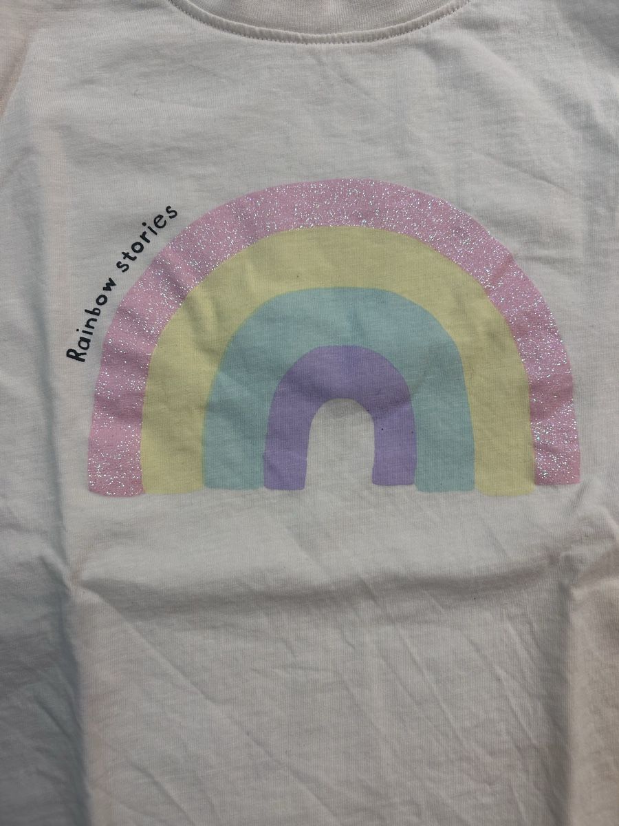 H&M Camicette, T-shirt & Top: T-Shirt mit Glitzerregenbogen 134 – Nuovo (secondo la descrizione) da Jona venduto da Tidy76 1