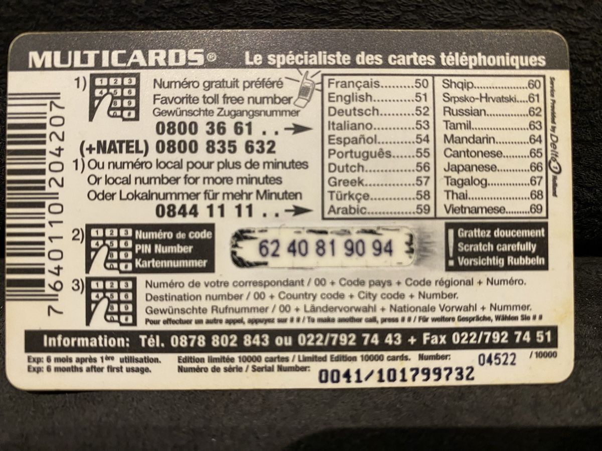 Schede telefoniche: Carte – Usato da Lausanne venduto da babacard10 1