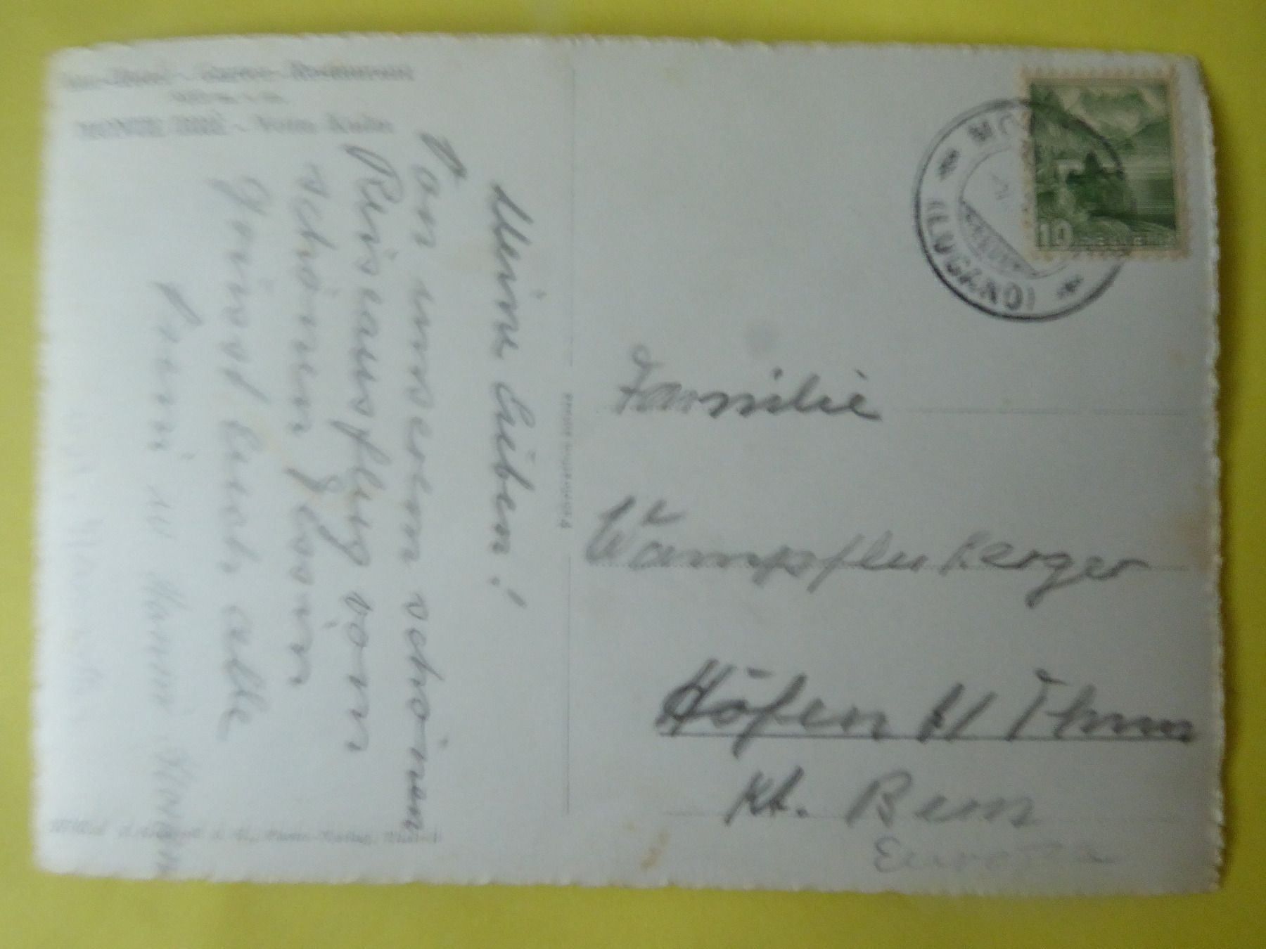 Cartes postales: Mte. Bré. Kulm-Teraasse – D'occasion à Zürich par Chaeffeler 1