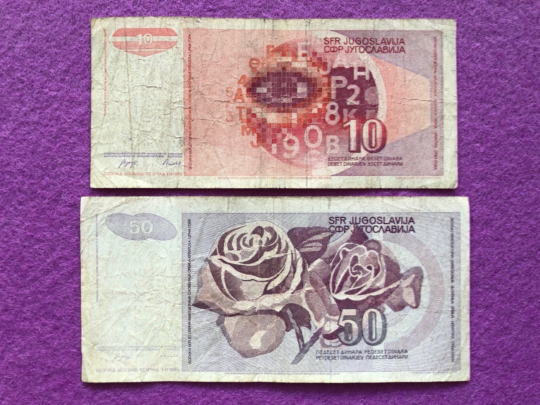 Banconote: Belgrad 1990 - Jugoslawien - Dinar – Usato da Pfäffikon SZ venduto da Sieben77 1