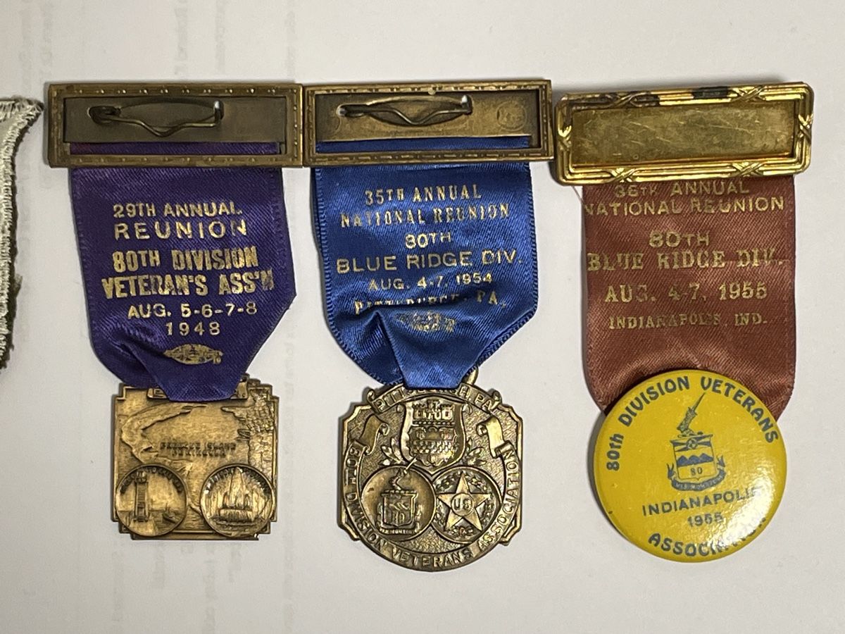 Medaglie: WWI 80th Division Reunion Medaillen + SSI Patch – Usato da Frick venduto da 80thdivcollector 1