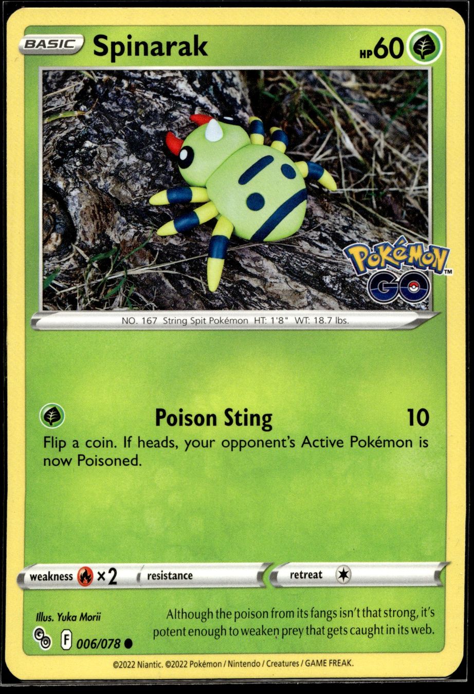 Pokémon Sammelbilder & Trading cards: Spinarak (PGO EN 006/078) – Gebraucht aus Affoltern am Albis von Chiesa_5