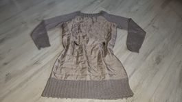 Warme Winter Kleid, Gr. S, gesteppt, Strickärmel